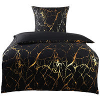 Microfaser Wende Bettwäsche Bettwäsche_Micro_Metallic-Druck - gold/schwarz (135,00/200,00cm)