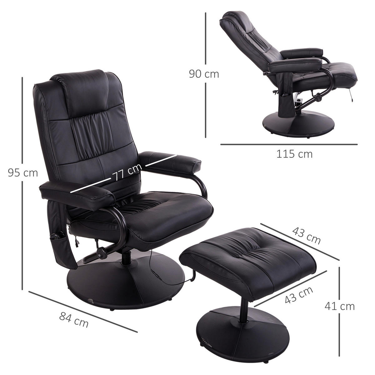 HOMCOM Relaxsessel 700-037V01BK 700-037V01BK - HOMCOM