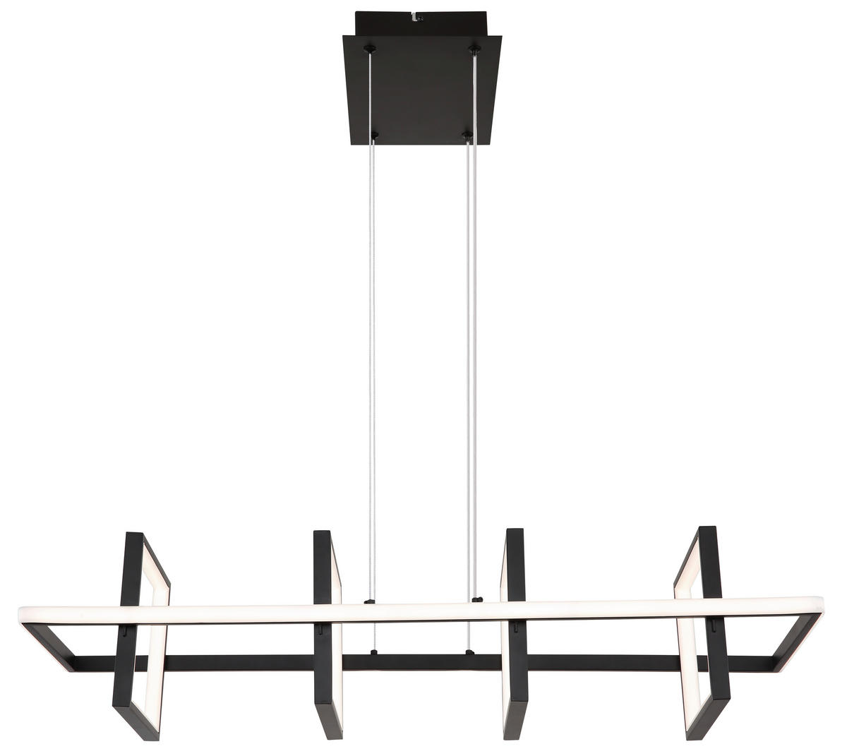GLOBO Pendelleuchte schwarz Metall Silikon Aluminium B/H/T: ca. 28x120x90 cm 1.0 Brennstellen 67194-60 - schwarz (28,00/120,00/90,00cm) - GLOBO