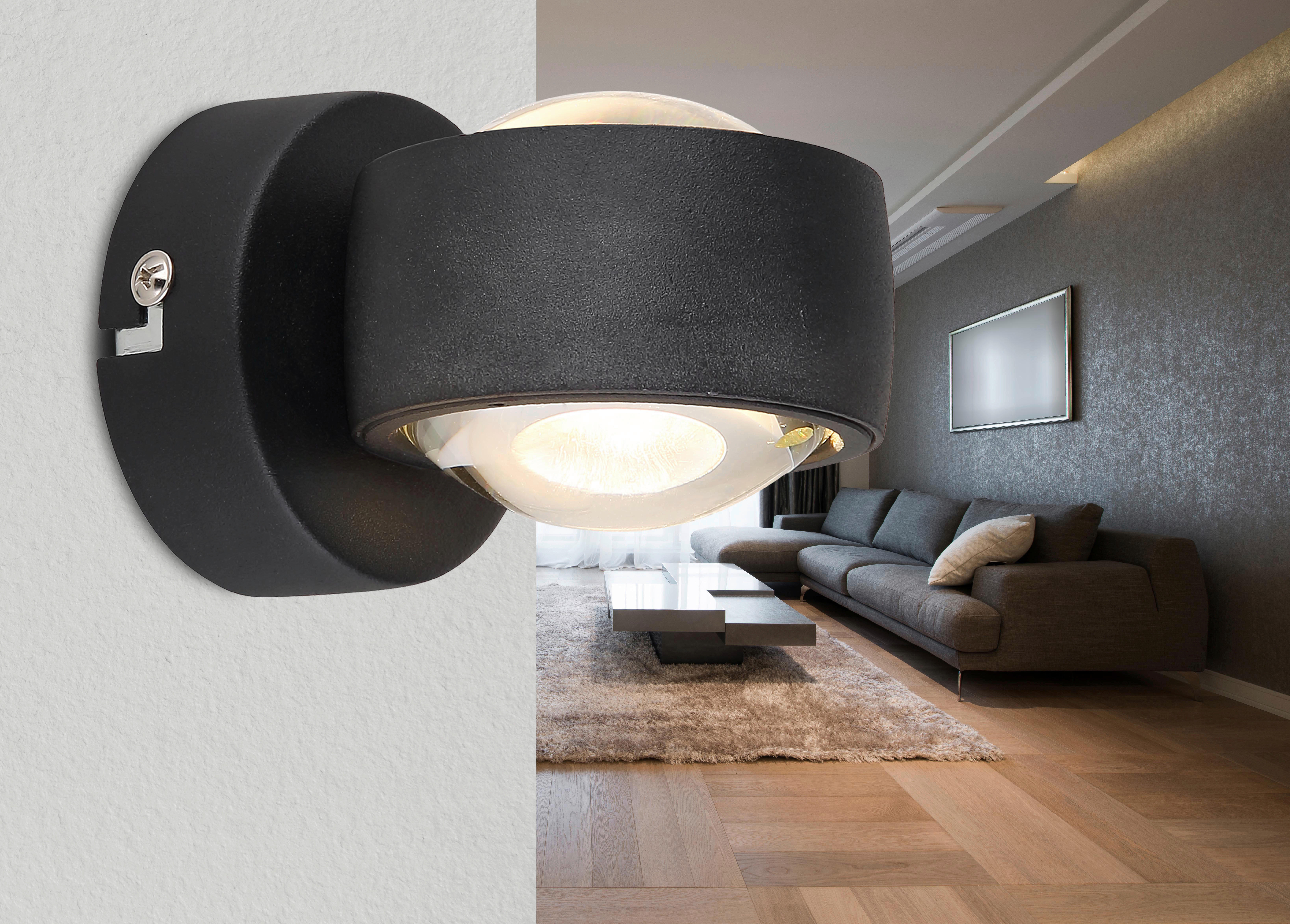 GLOBO LED-Wandleuchte schwarz Metall B/H: ca. 7,5x7 cm RANDI - schwarz (7,50/7,00cm) - GLOBO