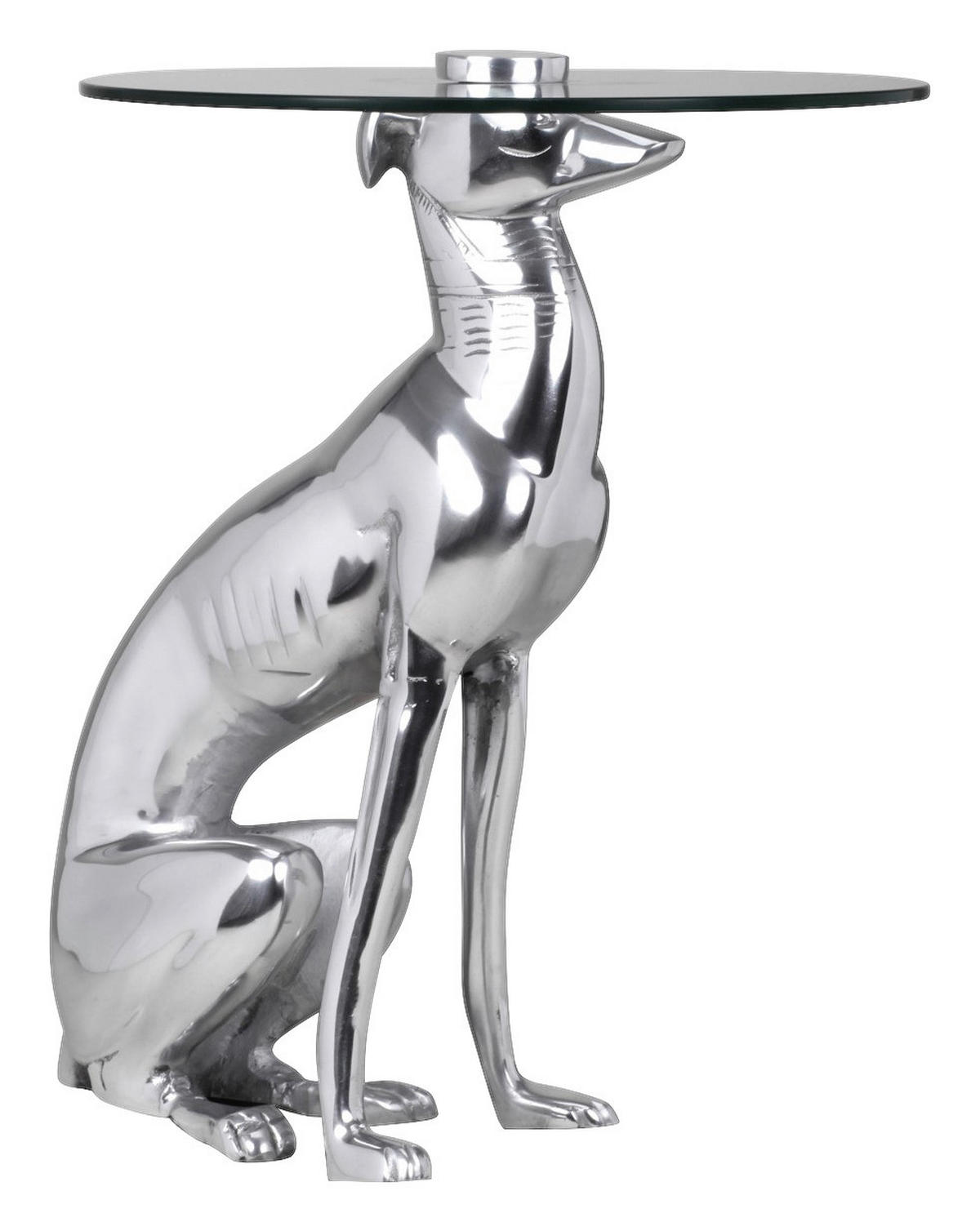 Beistelltisch silber Aluminium B/H/T: ca. 40x50x40 cm Beistelltisch DOG - silber (40,00/50,00/40,00cm) - Wohnling