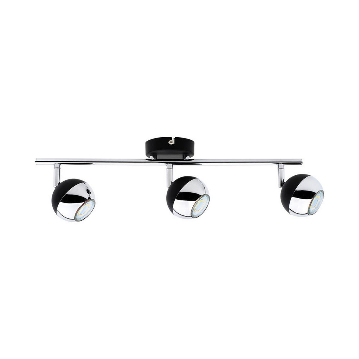 SPOT Light Spotbalken 2502304 schwarz Chrom Metall B/H/T: ca. 48x16x8 cm GU10 3 Brennstellen Bianca - schwarz/Chrom (48,00/16,00/8,00cm) - SPOT Light