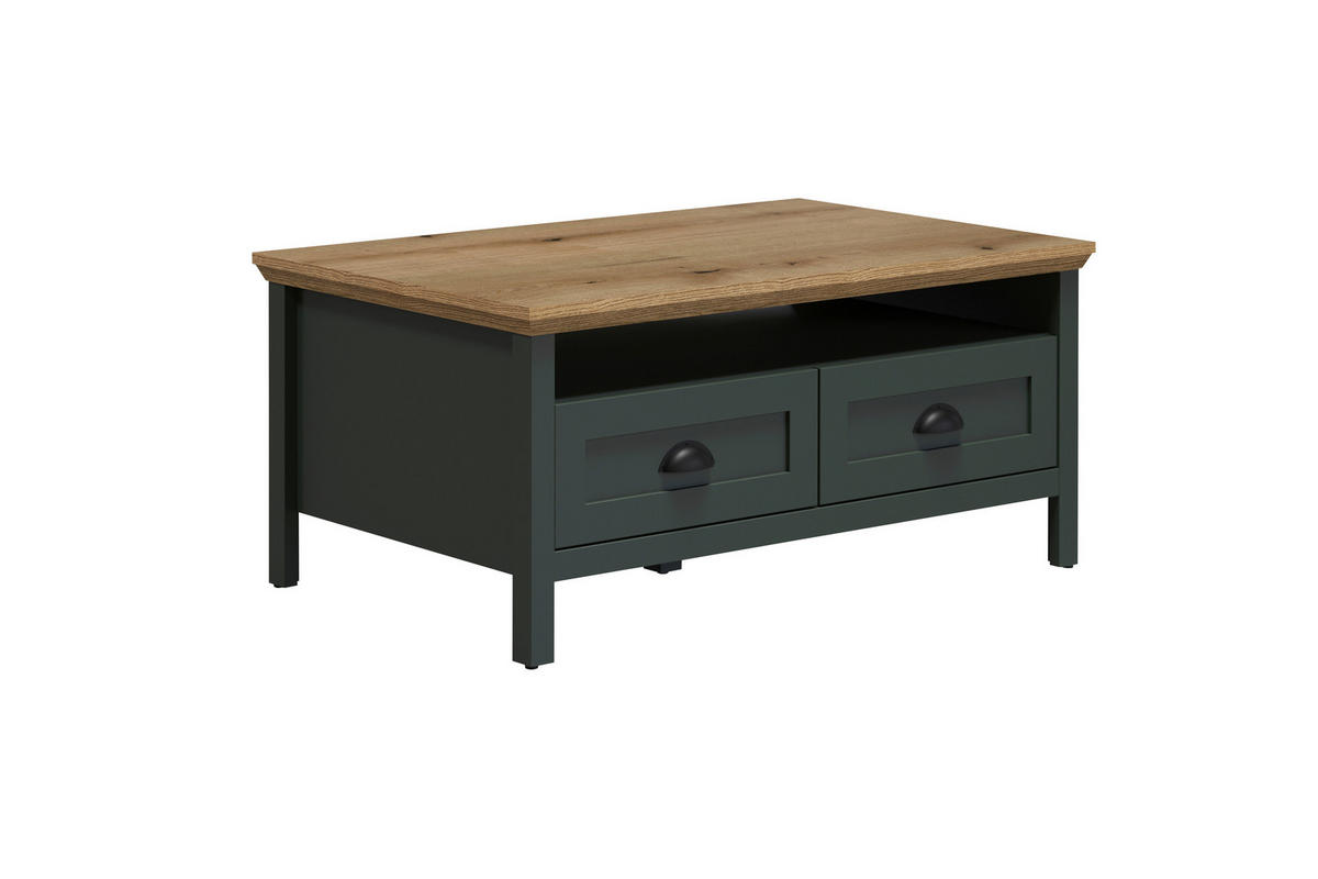 Couchtisch Stanton tannengrün Eiche Evoke Coast Nachbildung B/H/T: ca. 101x45x60 cm Stanton - Eiche/tannengrün (101,00/45,00/60,00cm)