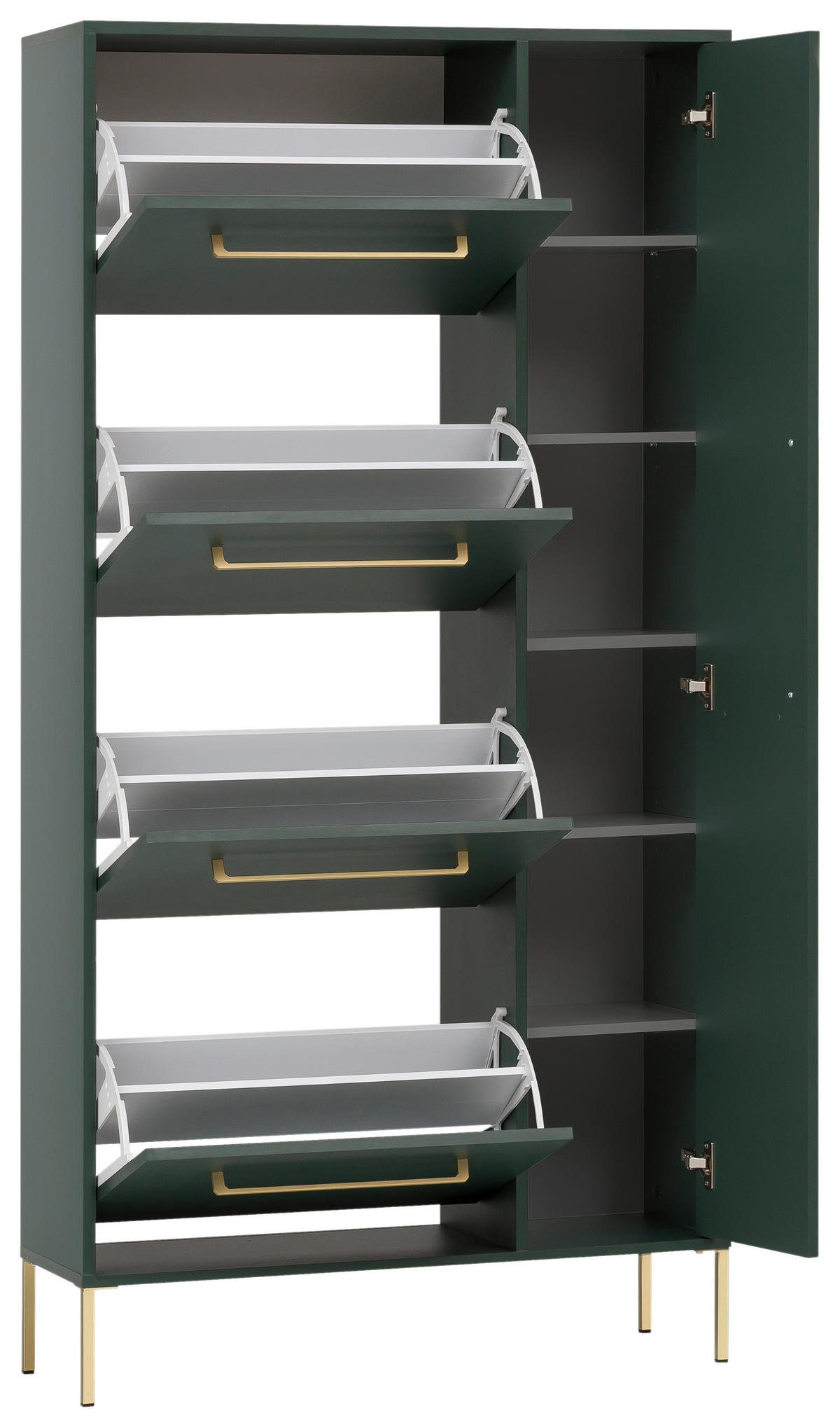 Schuhschrank Kent waldgrün B/H/T: ca. 88,4x174,2x30 cm Kent - waldgrün (88,40/174,20/30,00cm) - Möbelpartner