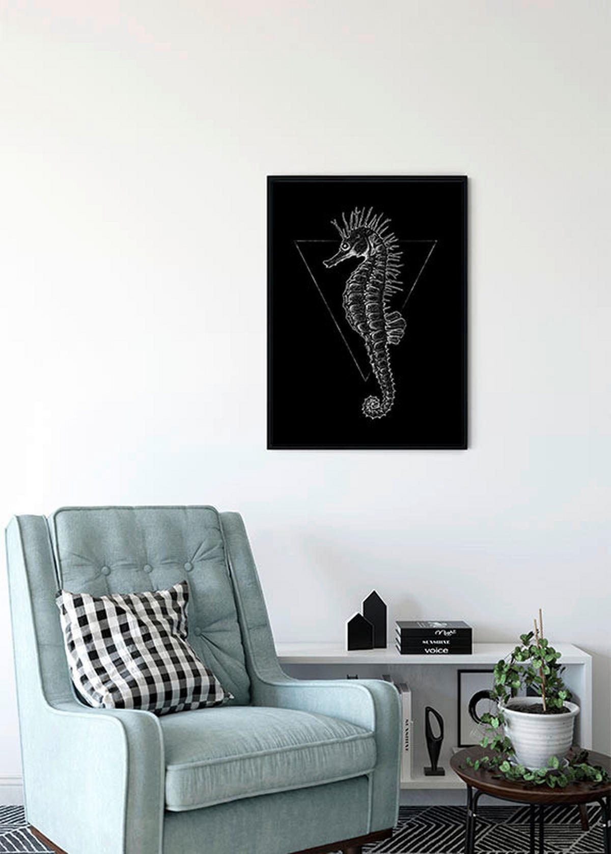 Komar Poster Sea Horse Black Tiere B/L: ca. 30x40 cm Sea Horse Black - (30,00/40,00cm) - Komar
