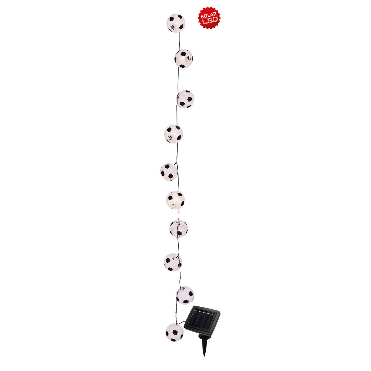LED-Lichterkette FUßBALL mit LED 5218126 weiß Metall Kunststoff Textil L: ca. 200 cm LED Lichterkette FUßBALL mit LED - weiß (200,00cm) - Näve Leuchten