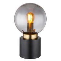 GLOBO Tischleuchte Rauch schwarz Glas Metall H/D: ca. 24,5x15 cm E14 1 Brennstellen MARKA - schwarz/Rauch (15,00/24,50cm) - GLOBO