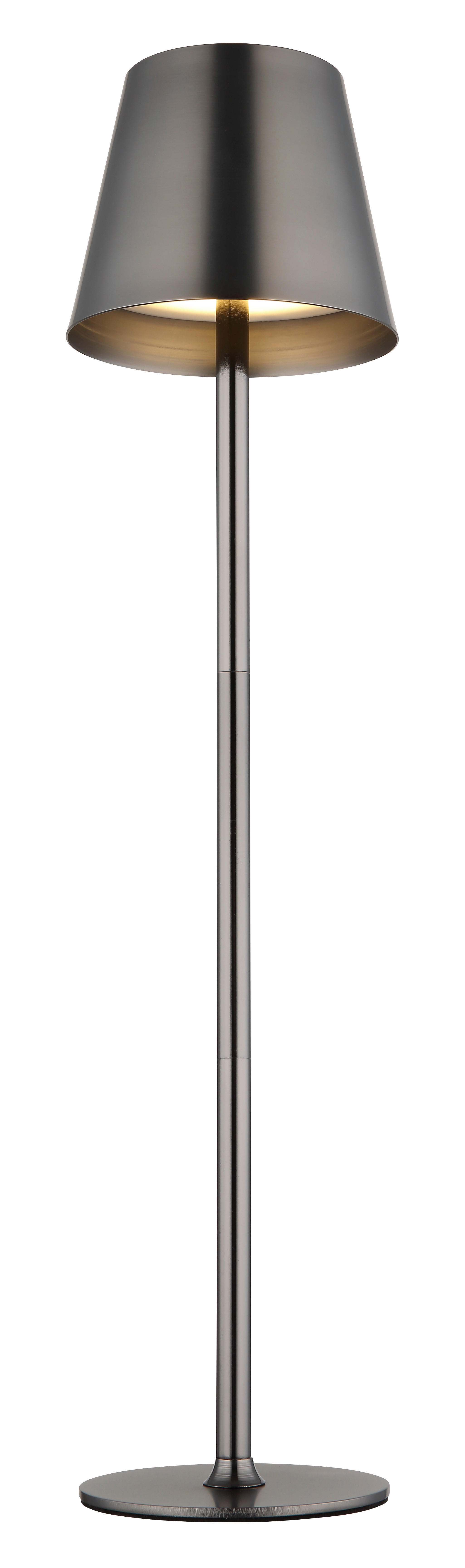 GLOBO LED-Tischleuchte VANNIE 58438GM Opal Chrom schwarz Kunststoff Metall H/D: ca. 47x11,2 cm 1 Brennstellen VANNIE - schwarz/Opal (11,20/47,00cm) - GLOBO