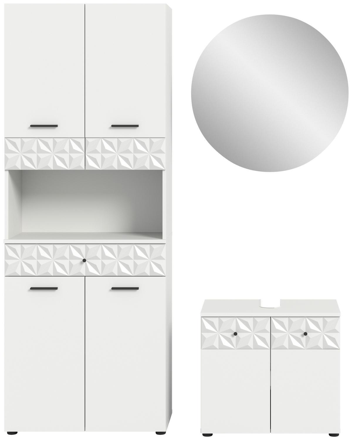 Badezimmer-Set Prisma weiß B/H/T: ca. 176x187x37 cm Prisma - weiß (176,00/187,00/37,00cm) - xonox.home