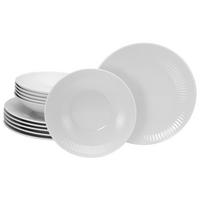 CreaTable Tafelservice Valencia weiß Porzellan 12 tlg. Valencia - weiß - CreaTable