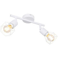 GLOBO Spotbalken Xara I 54802W-2 weiß Metall B/H/L: ca. 8x18x22 cm E14 2 Brennstellen Spotbalken_2flg.Xara_I - weiß (22,00/8,00/18,00cm) - GLOBO