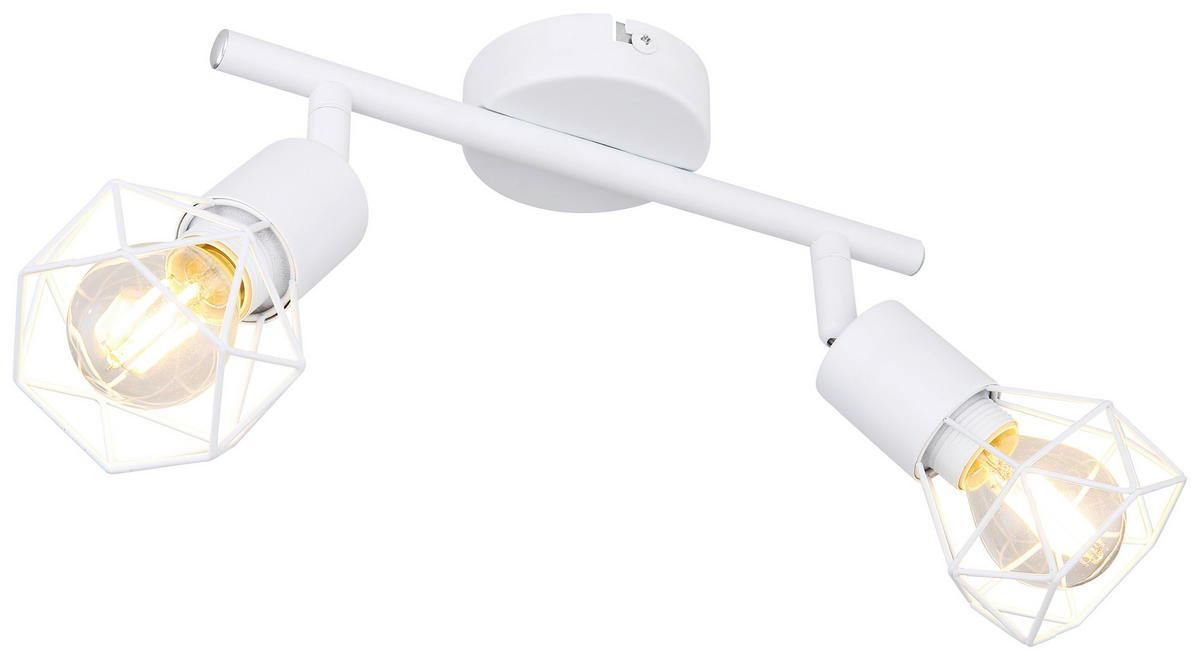 GLOBO Spotbalken Xara I 54802W-2 weiß Metall B/H/L: ca. 8x18x22 cm E14 2 Brennstellen Spotbalken_2flg.Xara_I - weiß (22,00/8,00/18,00cm) - GLOBO