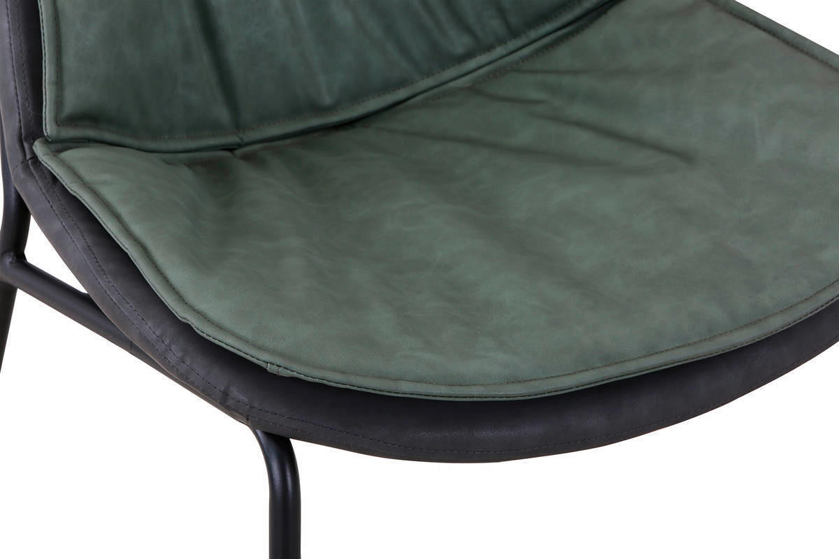 Stuhl Brady 200 grün dunkelgrau Kunstleder Kunstleder B/H/T: ca. 54x84x64 cm Brady 200 - schwarz/dunkelgrau (54,00/84,00/64,00cm) - 360 Living