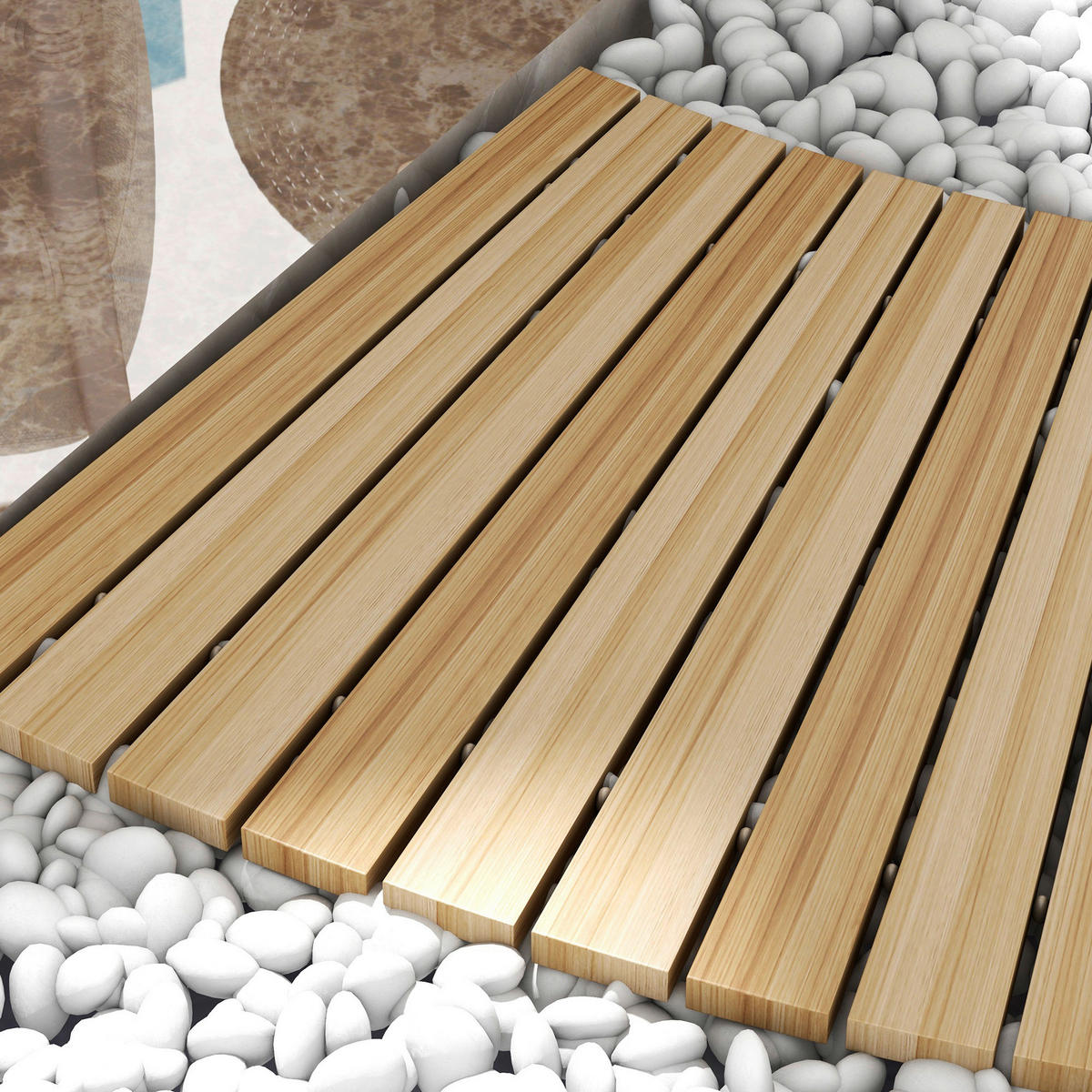 Outsunny Gartenweg natur B/H/L: ca. 47x1x120 cm Gartenweg - natur (120,00/47,00/1,00cm) - Outsunny