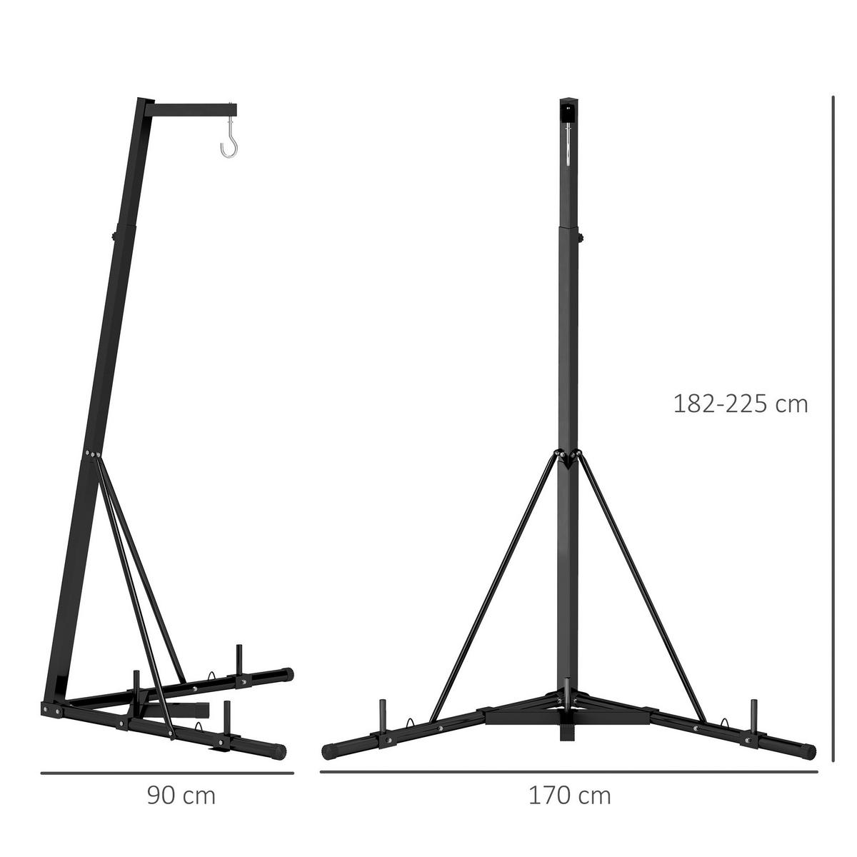 SPORTNOW Boxsackständer schwarz Stahl B/H/L: ca. 90x225x170 cm Boxsackständer - schwarz (170,00/90,00/225,00cm) - SPORTNOW