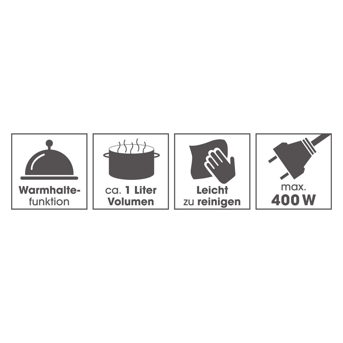 GOURMETmaxx Reiskocher schwarz silber B/H/L: ca. 23,6x25,2x23,2 cm Reiskocher_mit_Gartopf - schwarz/silber (23,20/23,60/25,20cm) - GOURMETmaxx