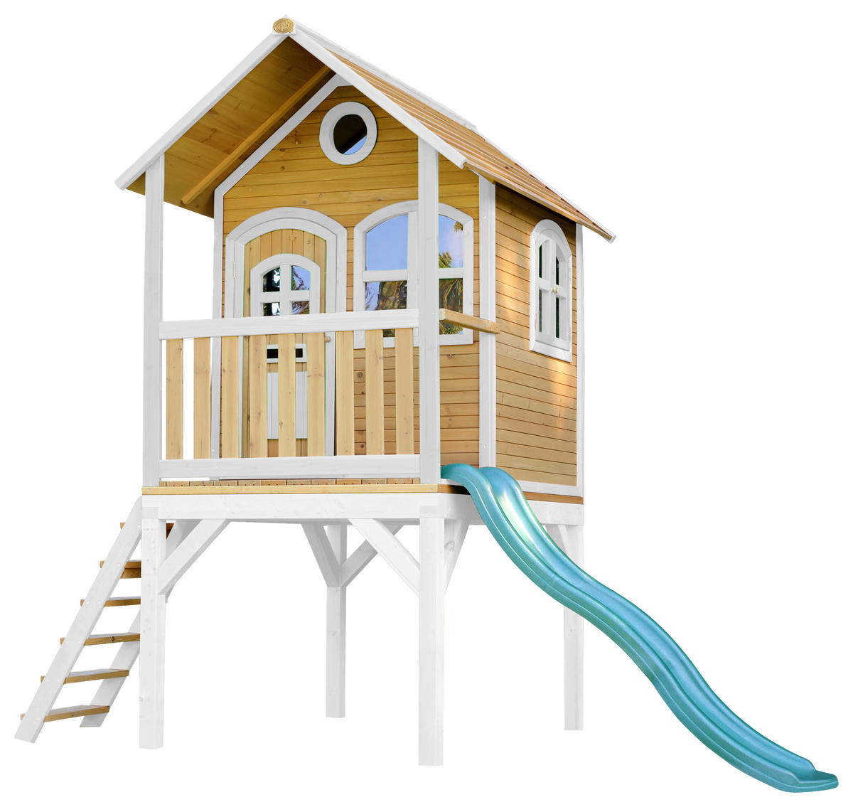 AXI Spielhaus Laura braun B/H/L: ca. 318x272x191 cm Laura - braun/weiß (191,00/318,00/272,00cm) - AXI