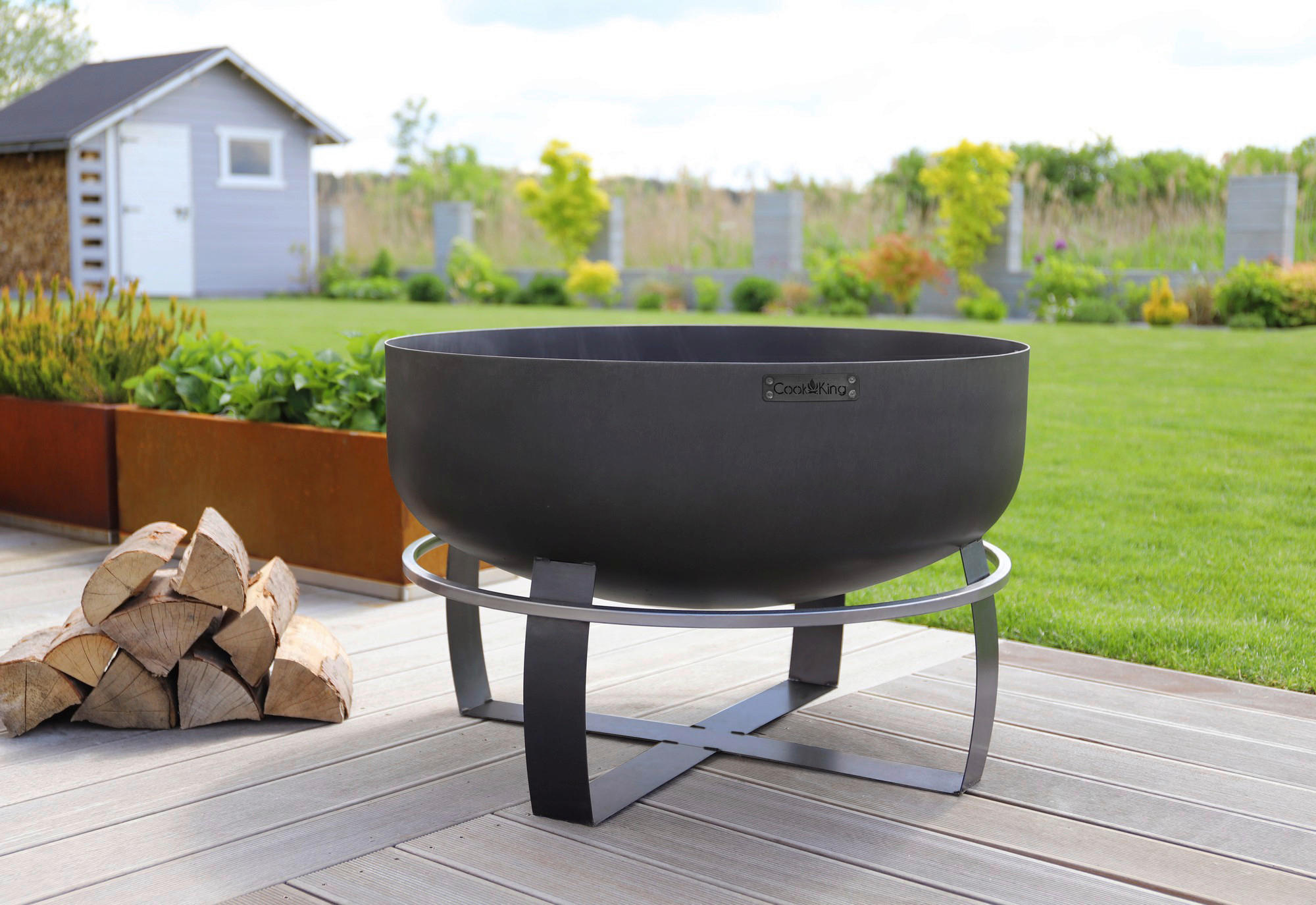 CookKing Feuerschale XXL Viking schwarz Stahl B/H/T: ca. 80x50x80 cm XXL Viking - schwarz (80,00/50,00/80,00cm) - CookKing