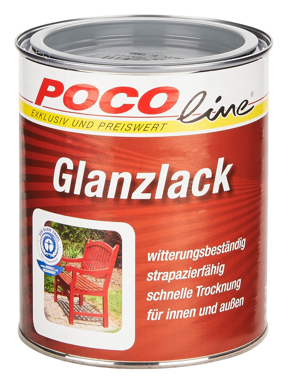 POCOline Acyl Buntlack Silbergrau glänzend ca. 0,75 l Glanzlack_Acryl_2in1 750ml - Silbergrau (750ml) - POCOline