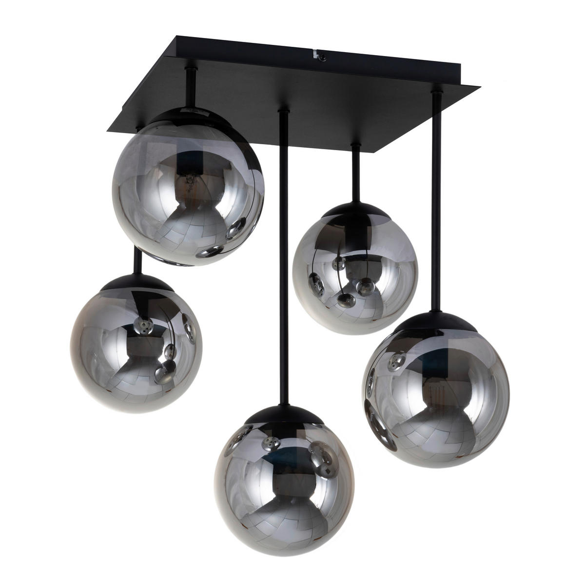 Deckenleuchte Space schwarz Glas B/H/T: ca. 40x50x40 cm E14 5 Brennstellen Deckenleuchte_Space_V - schwarz (40,00/50,00/40,00cm)