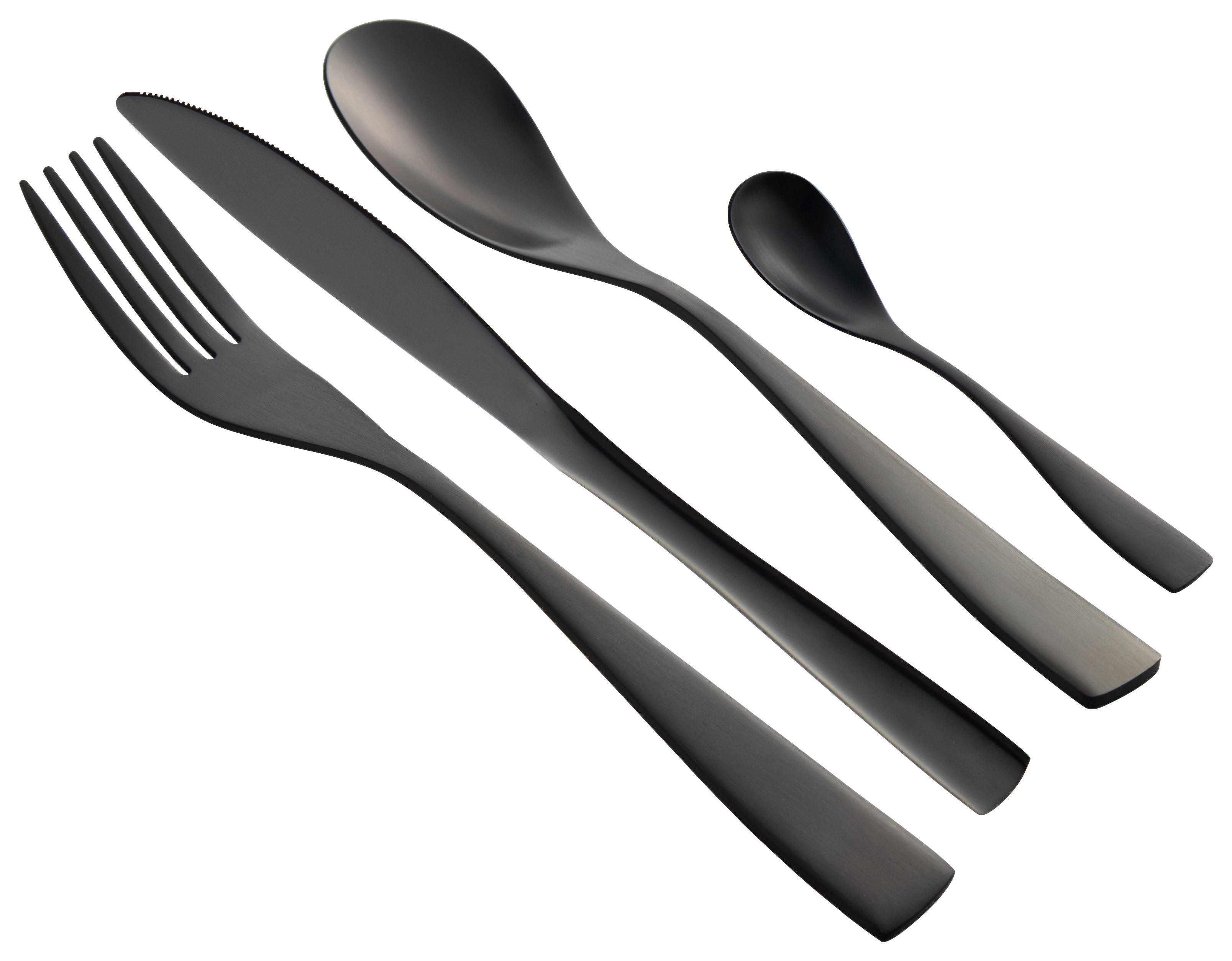 SCHÄFER Besteckset Metallic Black schwarz Edelstahl 24 tlg. Metallic Black - schwarz - SCHÄFER