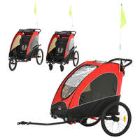 HOMCOM Fahrradanhänger schwarz schwarz B/H/L: ca. 85x150x107 cm Fahrradanhänger - rot/schwarz (107,00/85,00/150,00cm) - HOMCOM