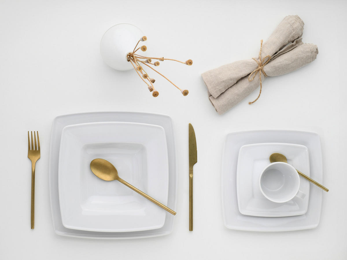 CreaTable Kombiservice Victoria weiß Porzellan 30 tlg. Victoria - weiß (0,00cm) - CreaTable