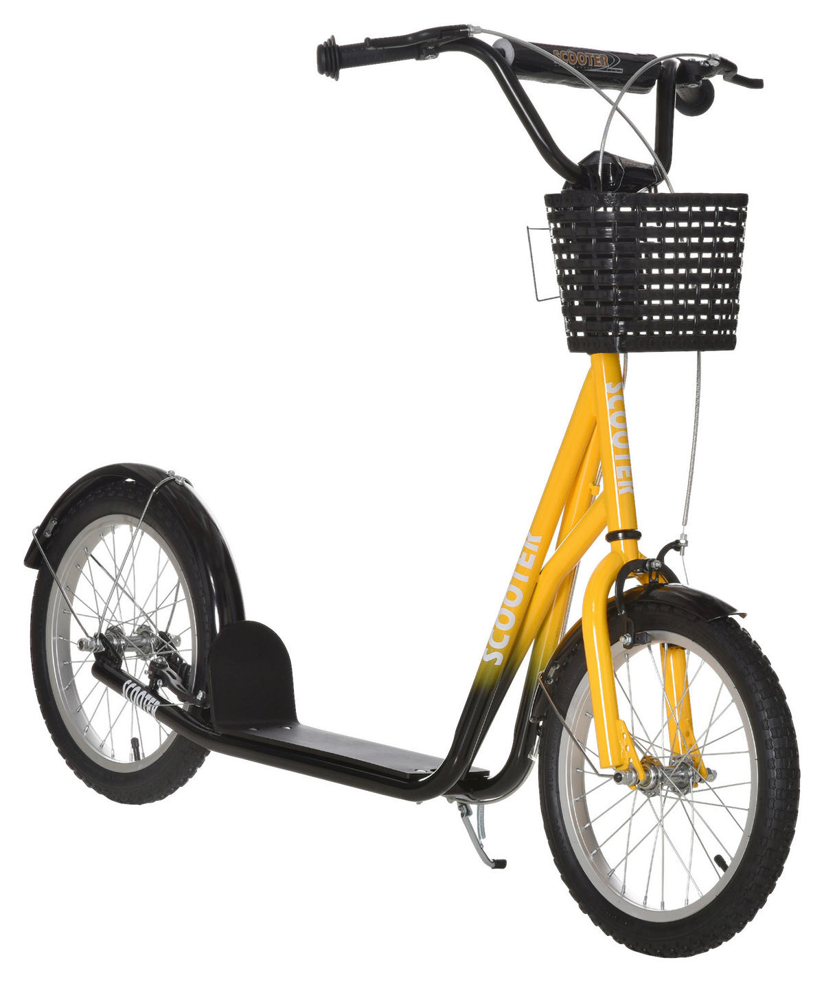 HOMCOM Kinder-Kickroller orange B/H/L: ca. 58x96x139 cm Kinder-Kickroller - orange/schwarz (139,00/58,00/96,00cm) - HOMCOM