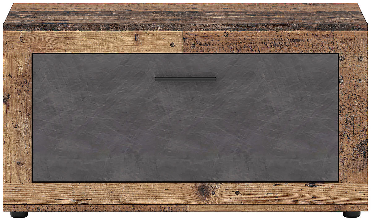 Schuhschrank LUNA 2 Eiche Matera Nachbildung Beton Optik B/H/T: ca. 88,9x48x40 cm LUNA 2 - Eiche/Beton (88,90/48,00/40,00cm) - WIPMEB
