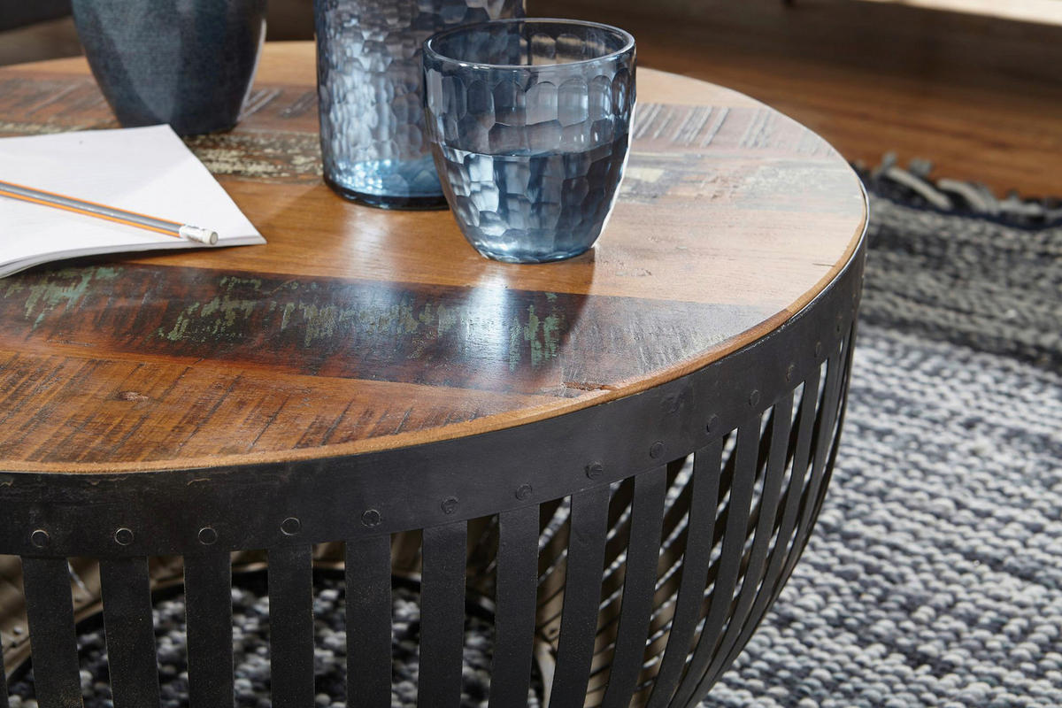 Couchtisch braun schwarz lackiert B/H/T: ca. 70x33x70 cm Couchtisch - braun/schwarz (70,00/33,00/70,00cm) - Wohnling