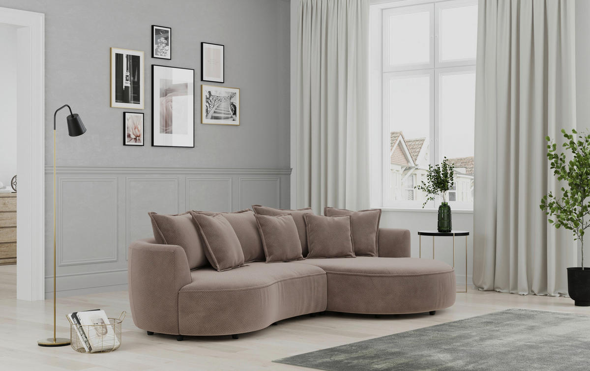 Polsterecke Levi stone Microfaser B/H/T: ca. 287x66x168 cm Levi - schwarz/stone (287,00/66,00/168,00cm)