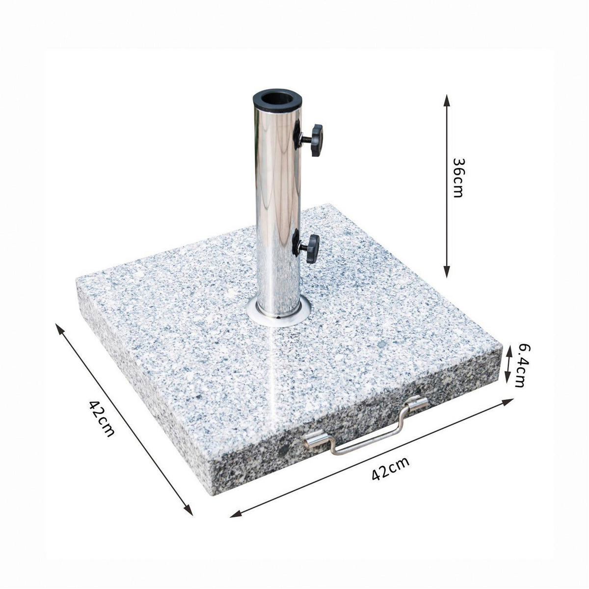 Outsunny Sonnenschirmständer grau Marmor B/H/L: ca. 40x36x40 cm Sonnenschirmständer - grau (40,00/40,00/36,00cm) - Outsunny