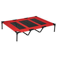PawHut Hunde-Zubehör schwarz Polypropylen B/H/L: ca. 92x122x23 cm Hundebett - rot/schwarz (23,00/92,00/122,00cm) - PawHut