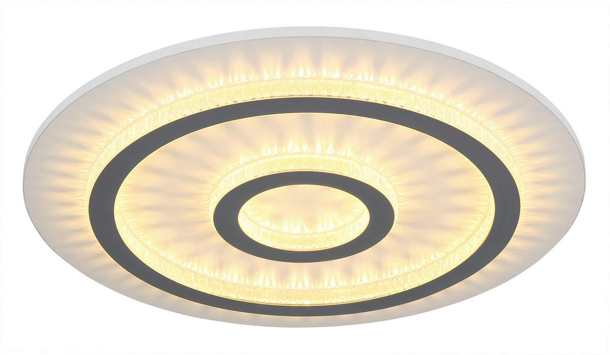 GLOBO LED-Deckenleuchte hellgrau klar weiß Kunststoff Metall H/D: ca. 5,5x45 cm 1 Brennstellen JAYDEN - klar/hellgrau (45,00/5,50cm) - GLOBO