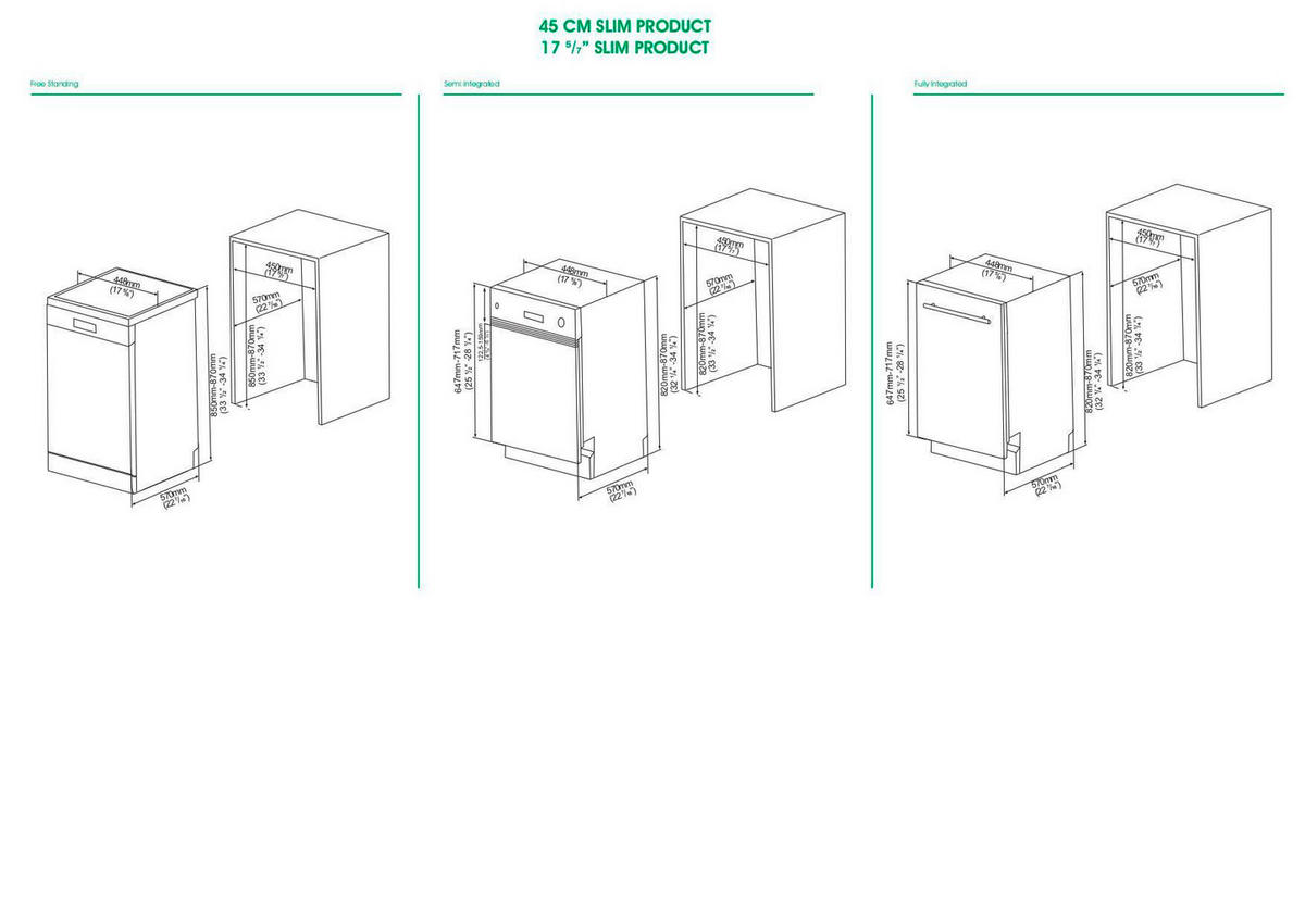 Mican Einbaugeschirrspüler GSV45D Edelstahloptik Edelstahl B/H/T: ca. 44,8x82x55 cm GSV45D - Edelstahloptik (44,80/82,00/55,00cm) - Mican