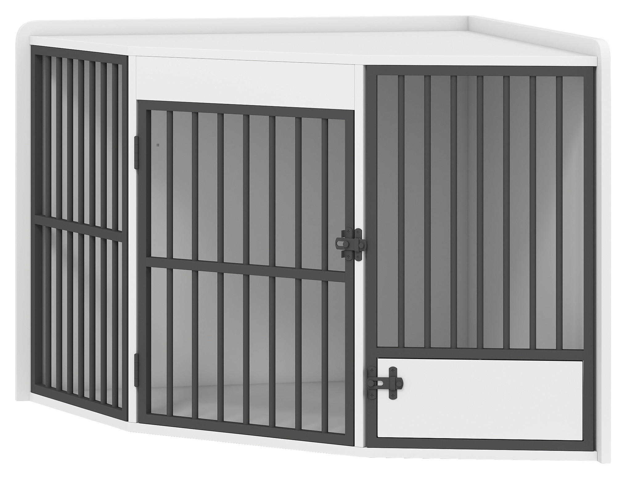 PawHut Hundetreppe weiß Stahl B/H/L: ca. 80x64x113 cm Hundekäfig - weiß (113,00/80,00/64,00cm) - PawHut