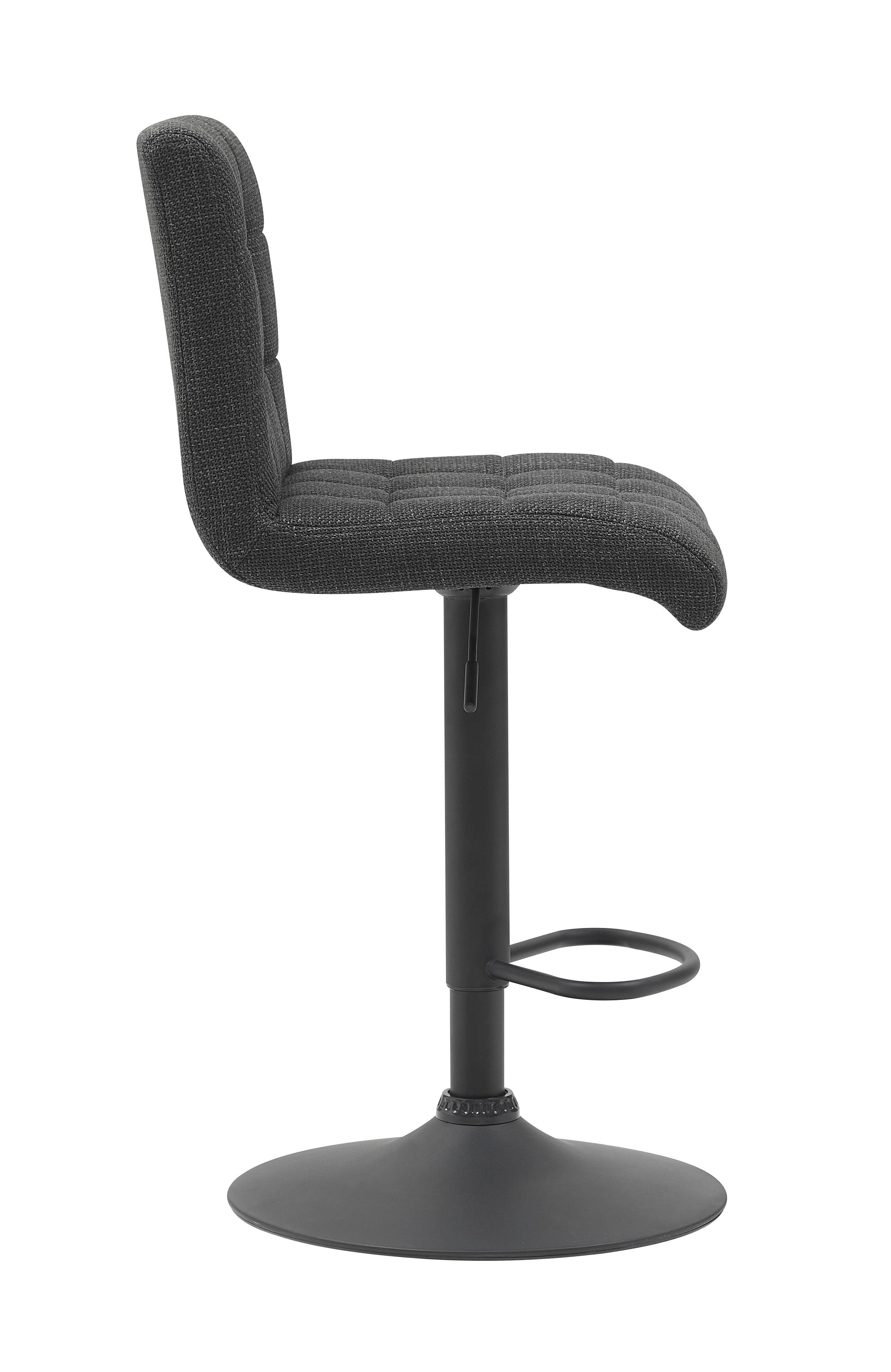 Thumbnail - Barhocker Erika anthrazit schwarz Microfaser Webstoff Metall H: ca. 83 cm