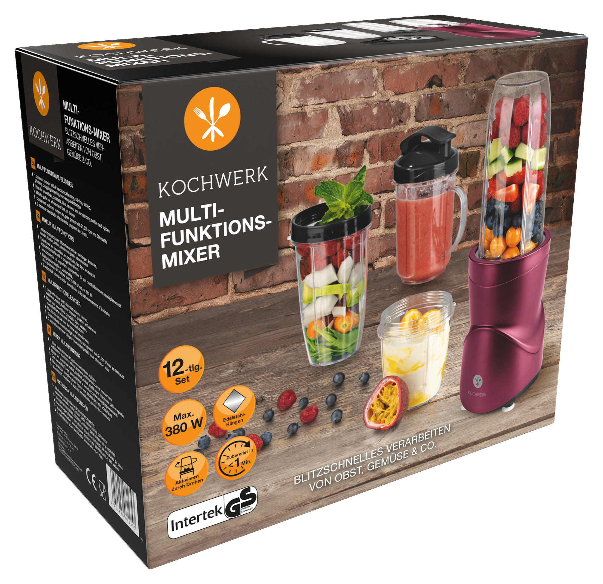 Kochwerk Smoothie-Maker 07168 bordeauxro...