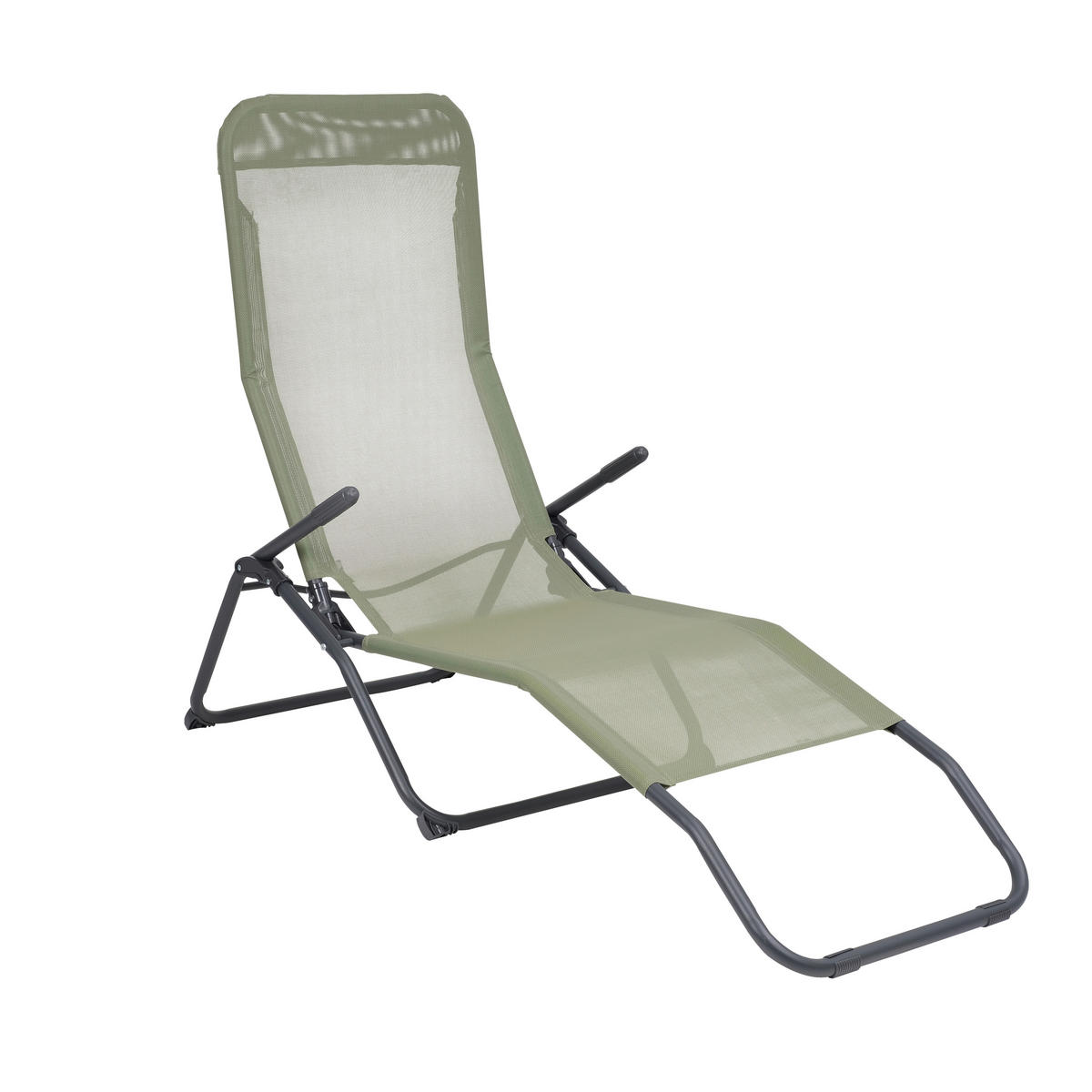 POCOline Wellnessliege salbei Textilene B/H/L: ca. 59x98x145 cm Wellnessliege - anthrazit/salbei (145,00/59,00/98,00cm) - POCOline