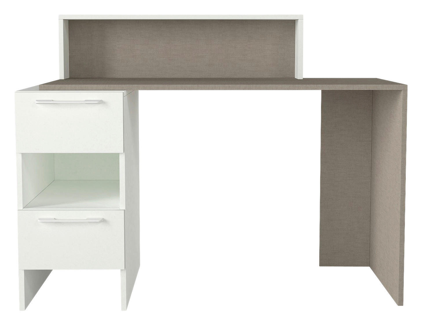 Schreibtisch Mikasa weiß grau B/H/T: ca. 127x90x60 cm Mikasa - weiß/grau (127,00/90,00/60,00cm) - moebel17