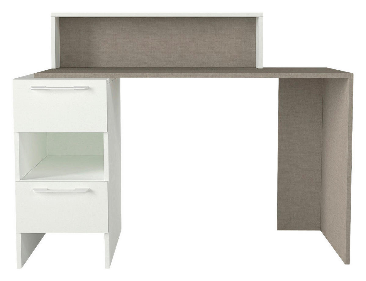 Schreibtisch Mikasa weiß grau B/H/T: ca. 127x90x60 cm Mikasa - weiß/grau (127,00/90,00/60,00cm) - moebel17