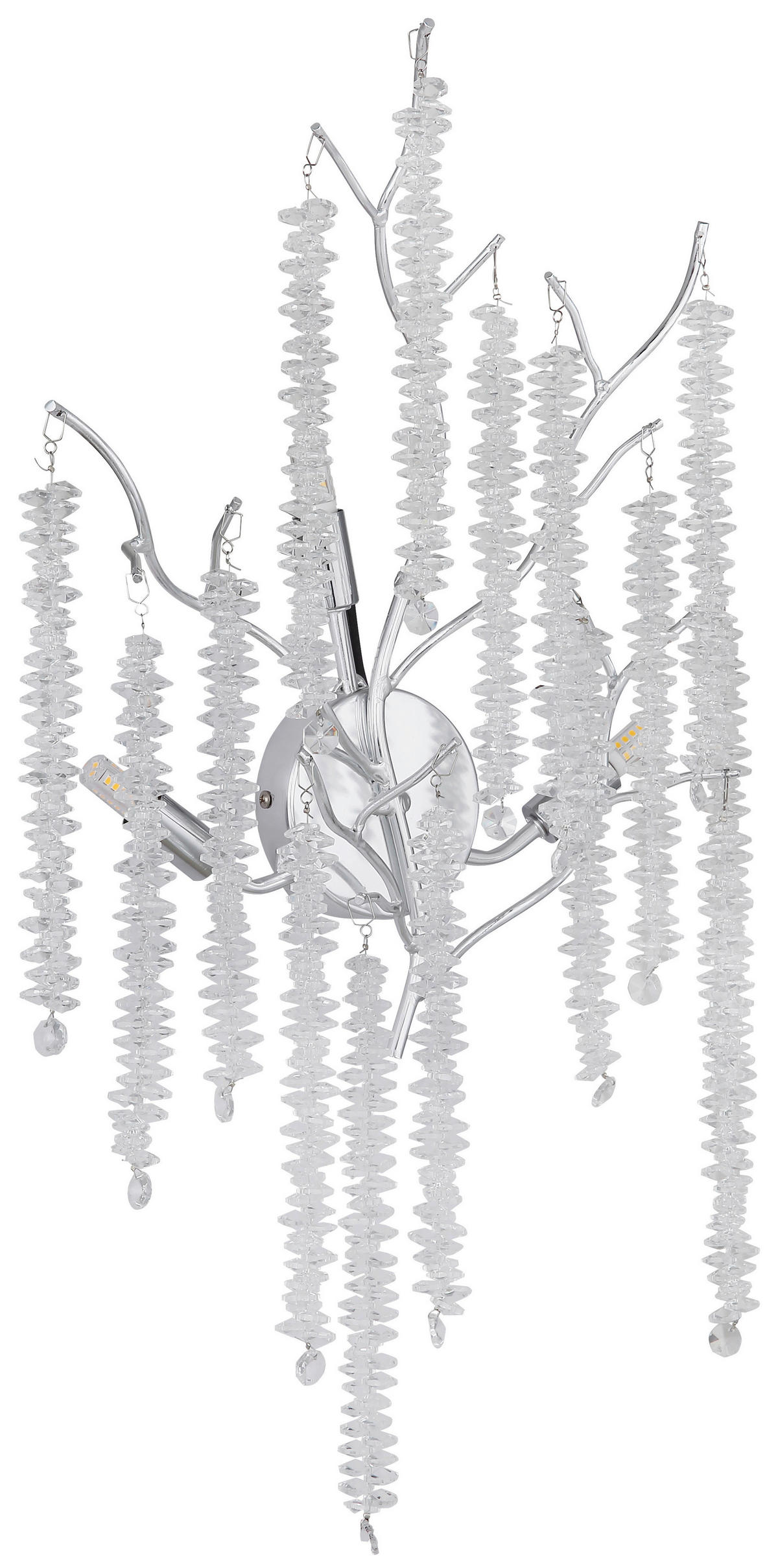 GLOBO Wandleuchte Chrom klar Metall Kunststoff B/H/L: ca. 40x25x40 cm Wandleuchte-Laverne - klar/Chrom (40,00/40,00/25,00cm) - GLOBO