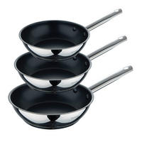 BERGNER Frypan-Set GOURMET silber Edelstahl B/H/L: ca. 26,5x16,3x48 cm GOURMET - schwarz/silber (48,00/26,50/16,30cm) - BERGNER