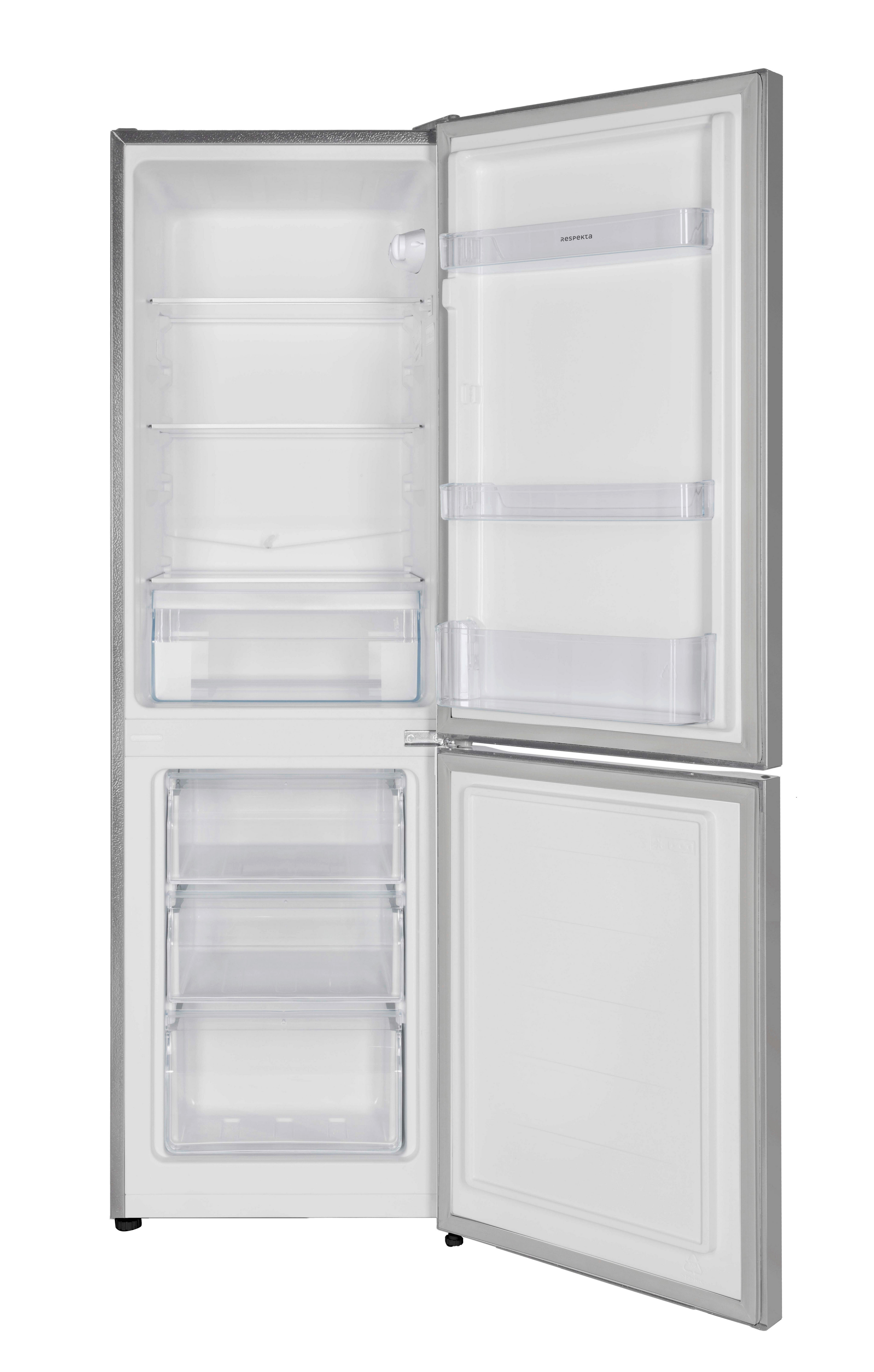 Respekta Kühl-/Gefrierkombination KG144SI-52 silber B/H/T: ca. 49,5x144x47,4 cm Kühl-/Gefrierkombi KG144SI-52 - silber (49,50/144,00/47,40cm) - Respekta
