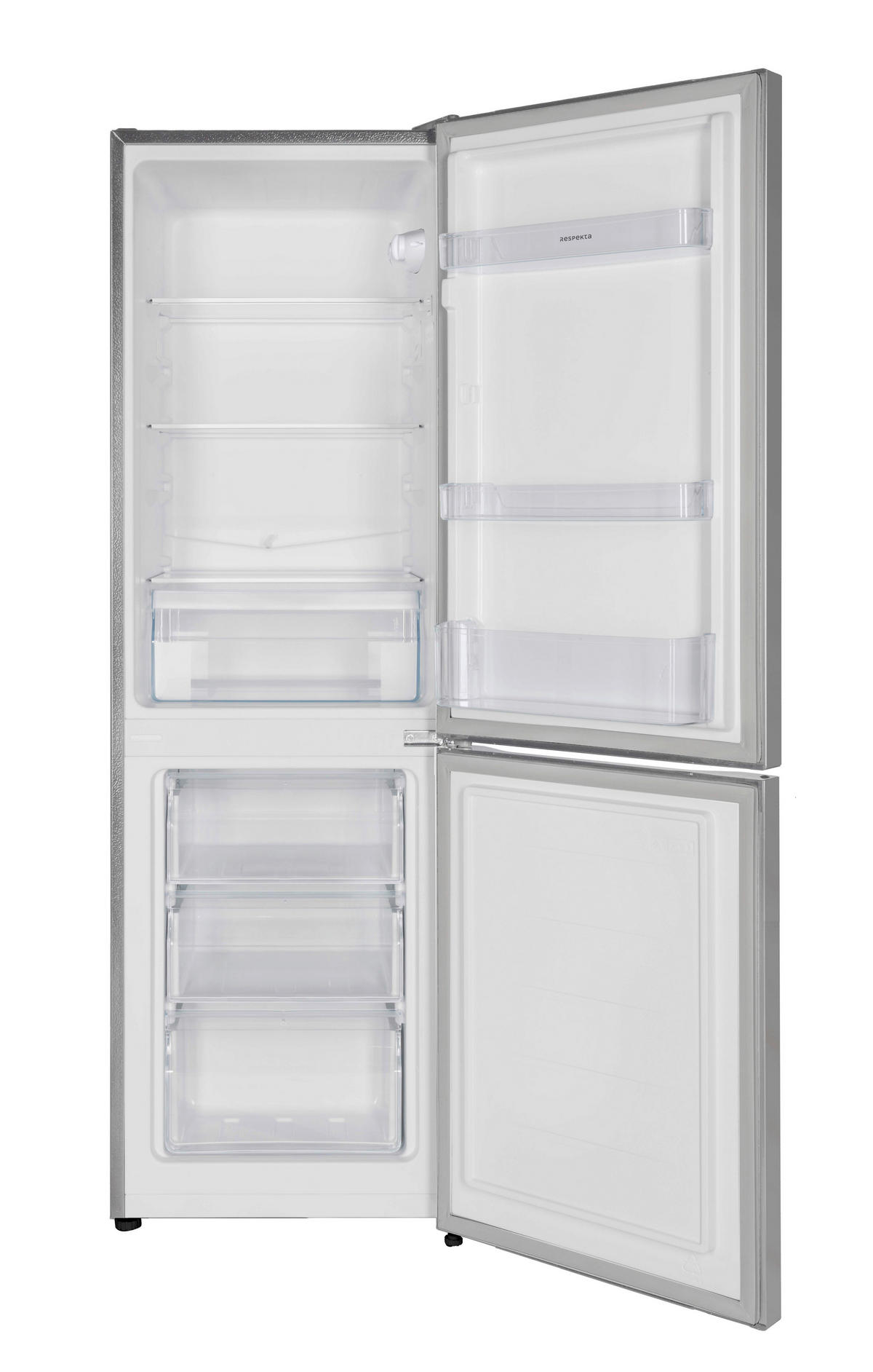 Respekta Kühl-/Gefrierkombination KG144SI-52 silber B/H/T: ca. 49,5x144x47,4 cm Kühl-/Gefrierkombi KG144SI-52 - silber (49,50/144,00/47,40cm) - Respekta