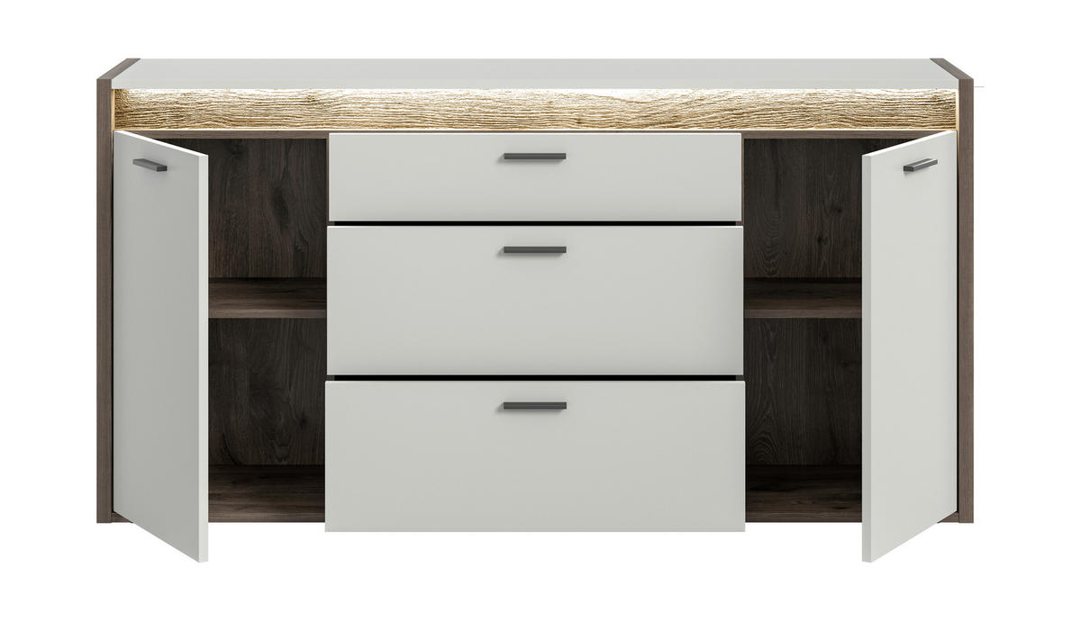 Sideboard Falcona Nox Oak Nachbildung hellgrau B/H/T: ca. 167x86x40 cm Falcona - hellgrau (167,00/86,00/40,00cm) - xonox.home