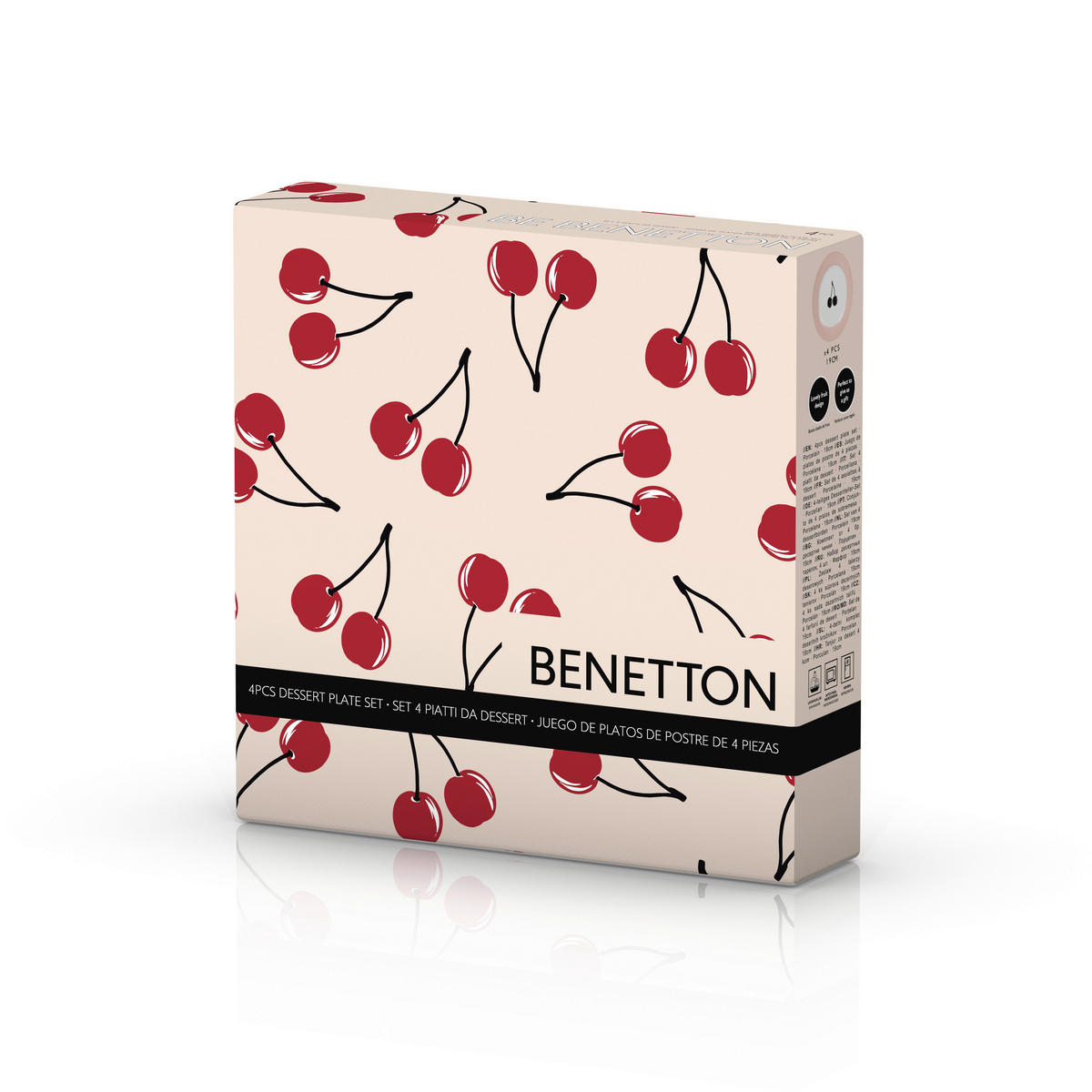 BENETTON Dessertteller Fruits pink Porzellan D: ca. 20 cm Fruits - pink/weiß (20,00cm) - BENETTON