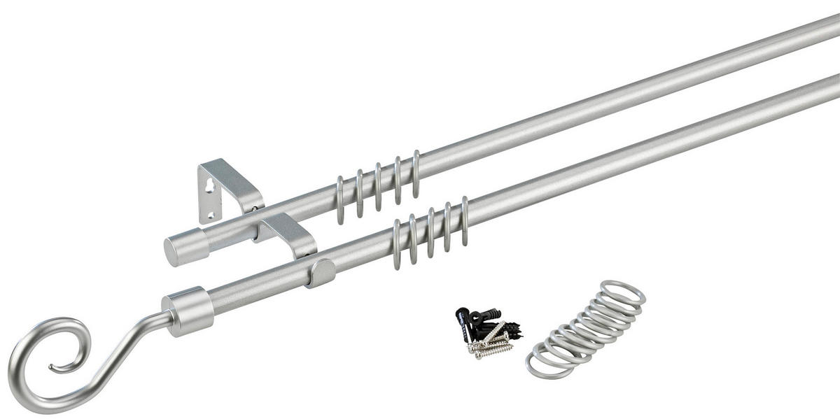 Stilgarnituren Kringel silber Metall D: ca. 1,6 cm ausziehbar von ca. 130 bis 240 cm 2.0 Läufe Kringel - silber (1,60cm) - POCOline
