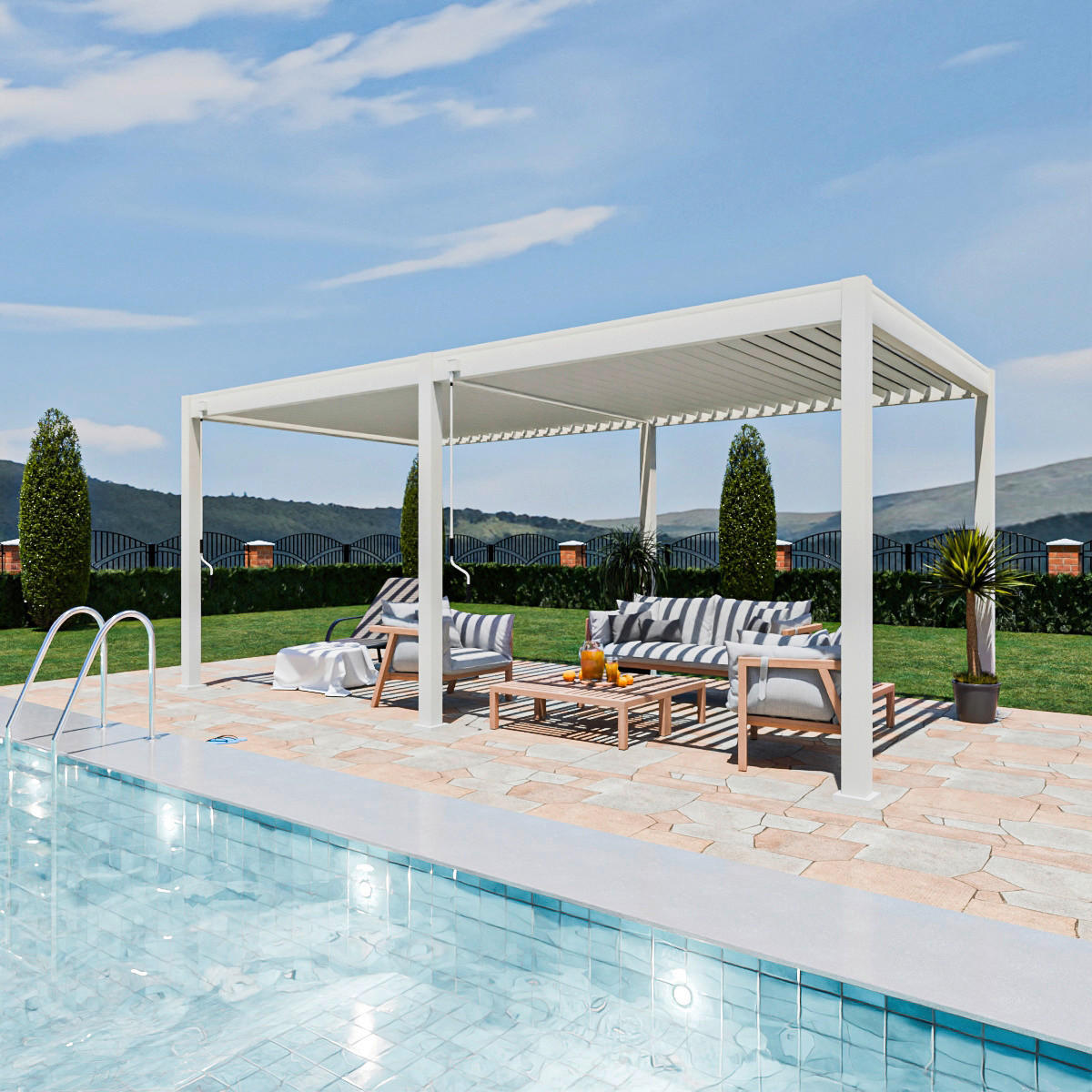 PergoLine Pergola Superior weiß Aluminium B/H/L: ca. 600x255x300 cm Superior - weiß (300,00/600,00/255,00cm) - PergoLine