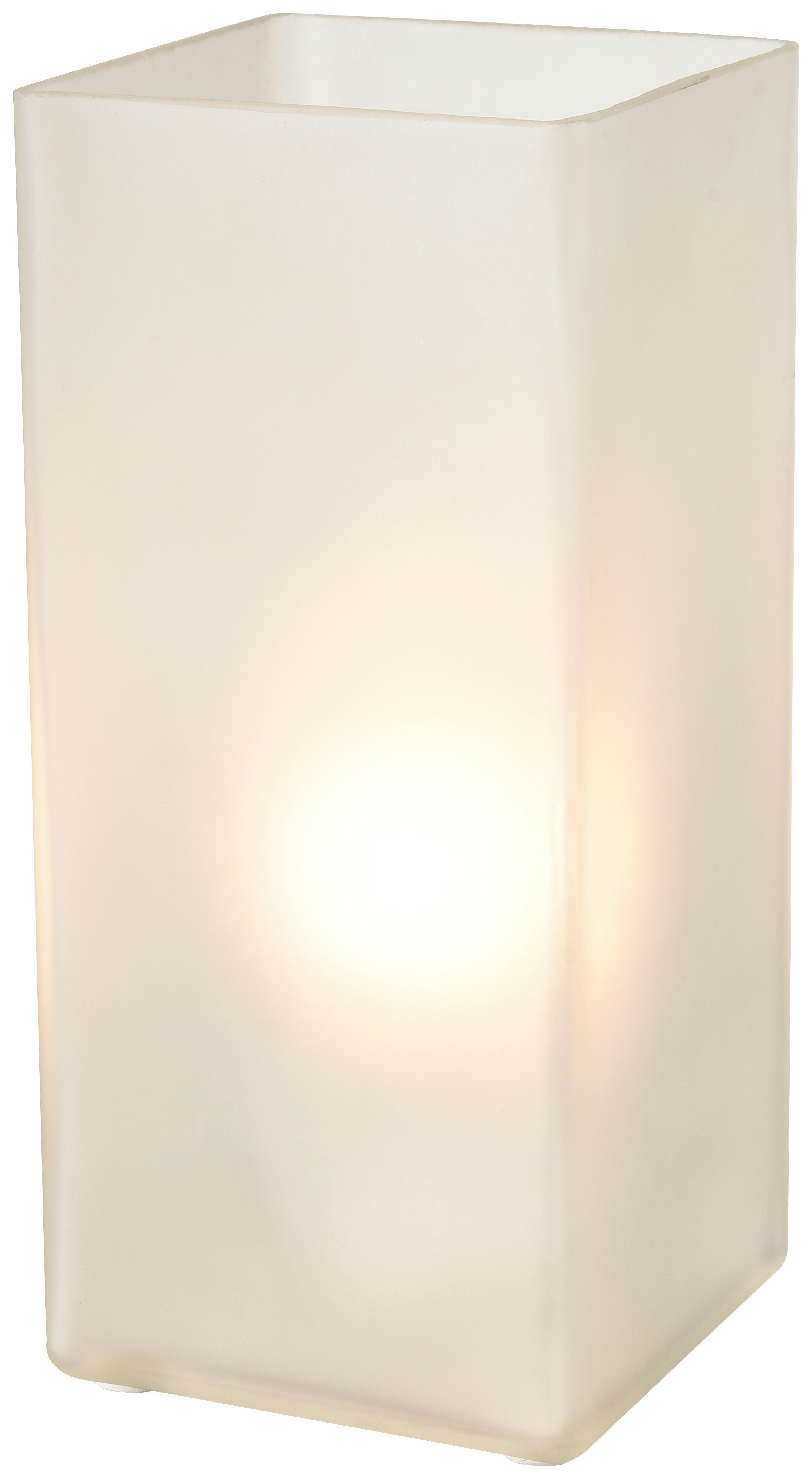 Tischleuchte weiß Glas B/H/L: ca. 10x22x10 cm E14 1 Brennstellen Tischleuchte_Michi - weiß (10,00/10,00/22,00cm)